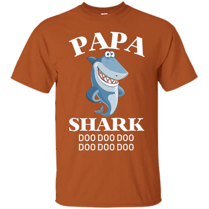 Papa Shark Family Shark Shirt Texas Orange