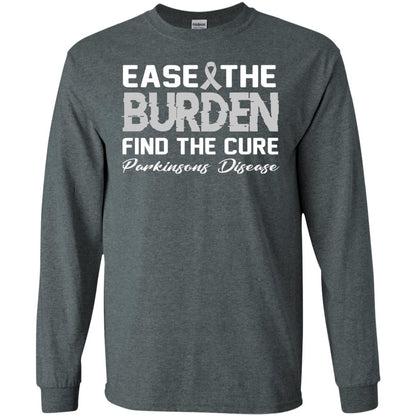 Ease The Burden Find The Cure Parkinson's Awareness T-shirt Dark Heather