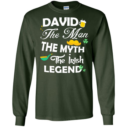 Saint David's Day T-shirt David The Man The Myth The Irish Legend Forest Green