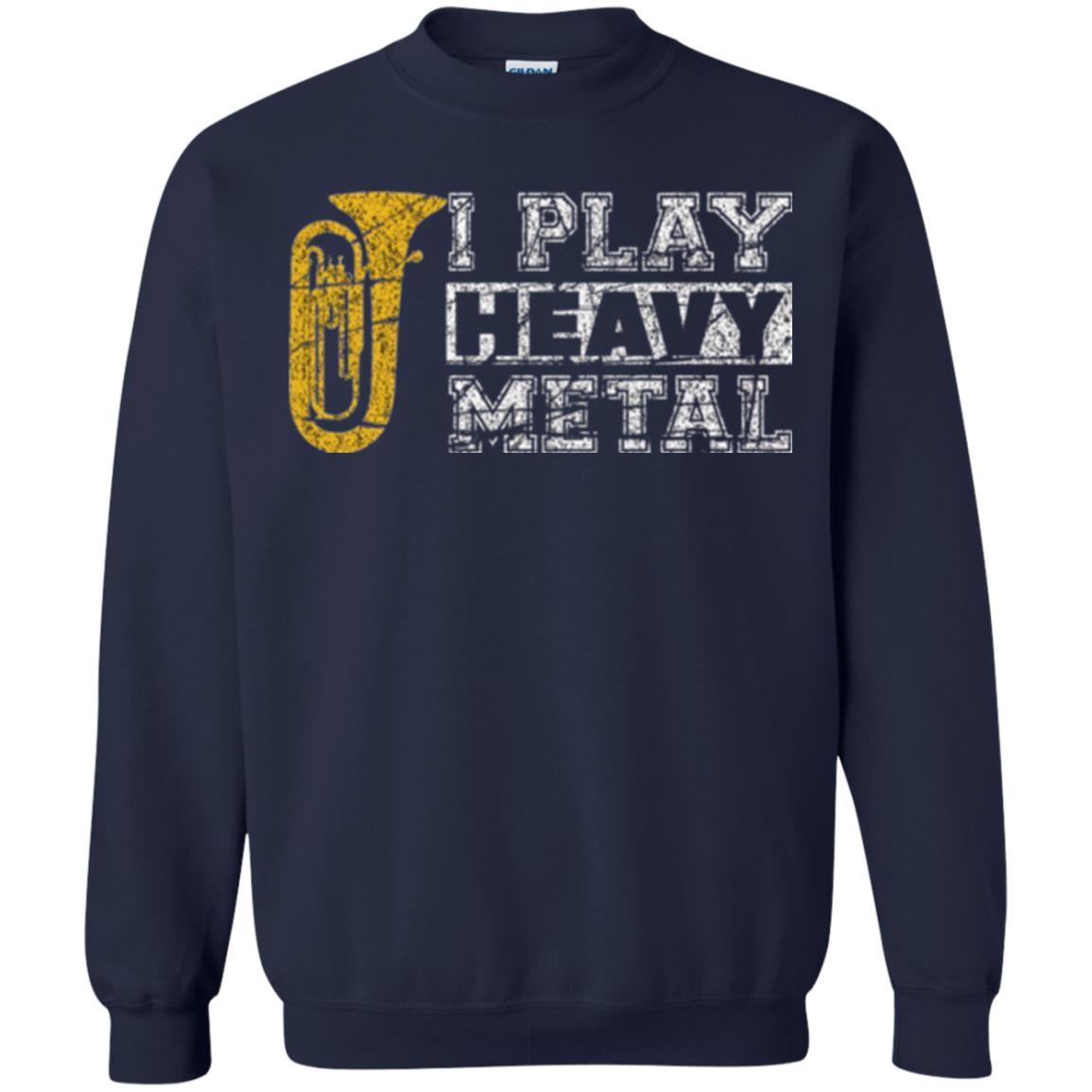 Funny Band Distressed T-shirt I Play Heavy Metal Navy