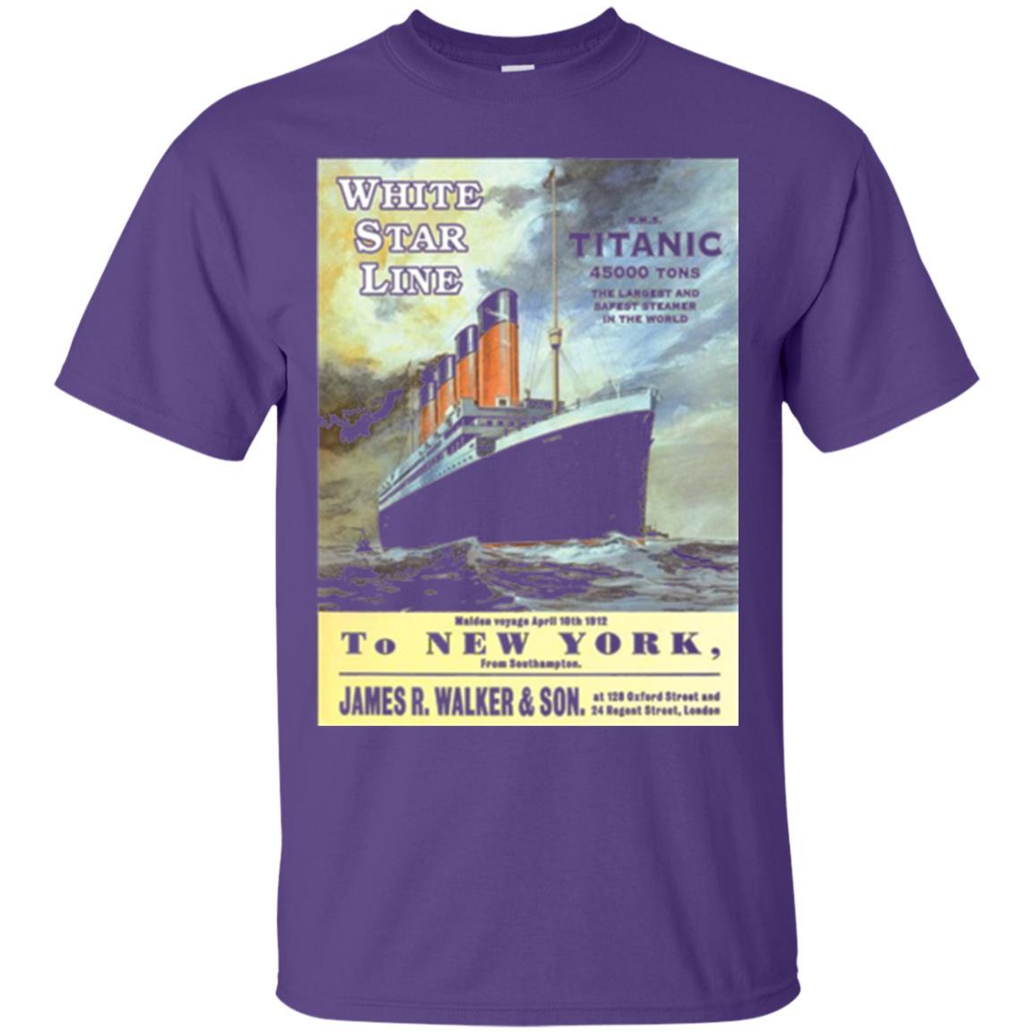 Film T-shirt Sailing Ship Cruise Vintage Poster Purple