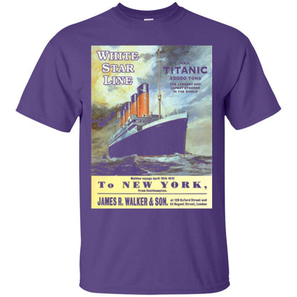 Film T-shirt Sailing Ship Cruise Vintage Poster Purple