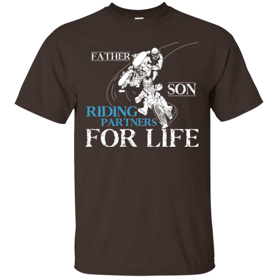 Motocross T-shirt Father Son Riding Partners For Life Dark Chocolate