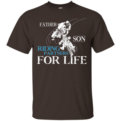 Motocross T-shirt Father Son Riding Partners For Life Dark Chocolate