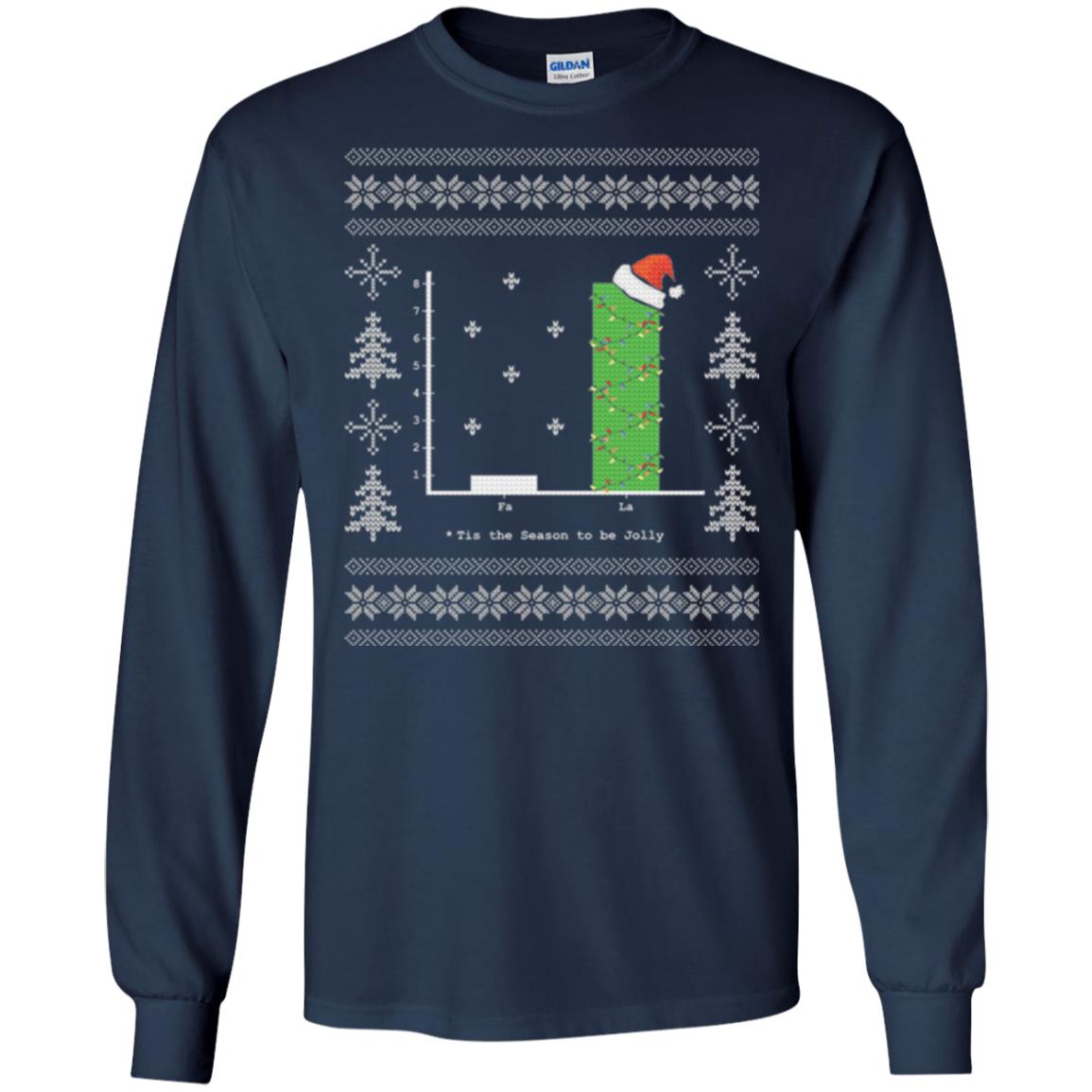 Christmas T-shirt Carol Bar Graph Navy