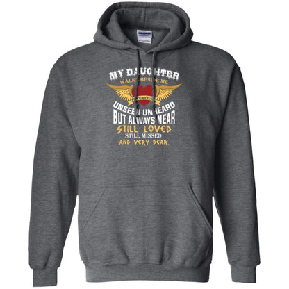 Family T-shirt My Daughter Walks Beside Me Everyday Dark Heather