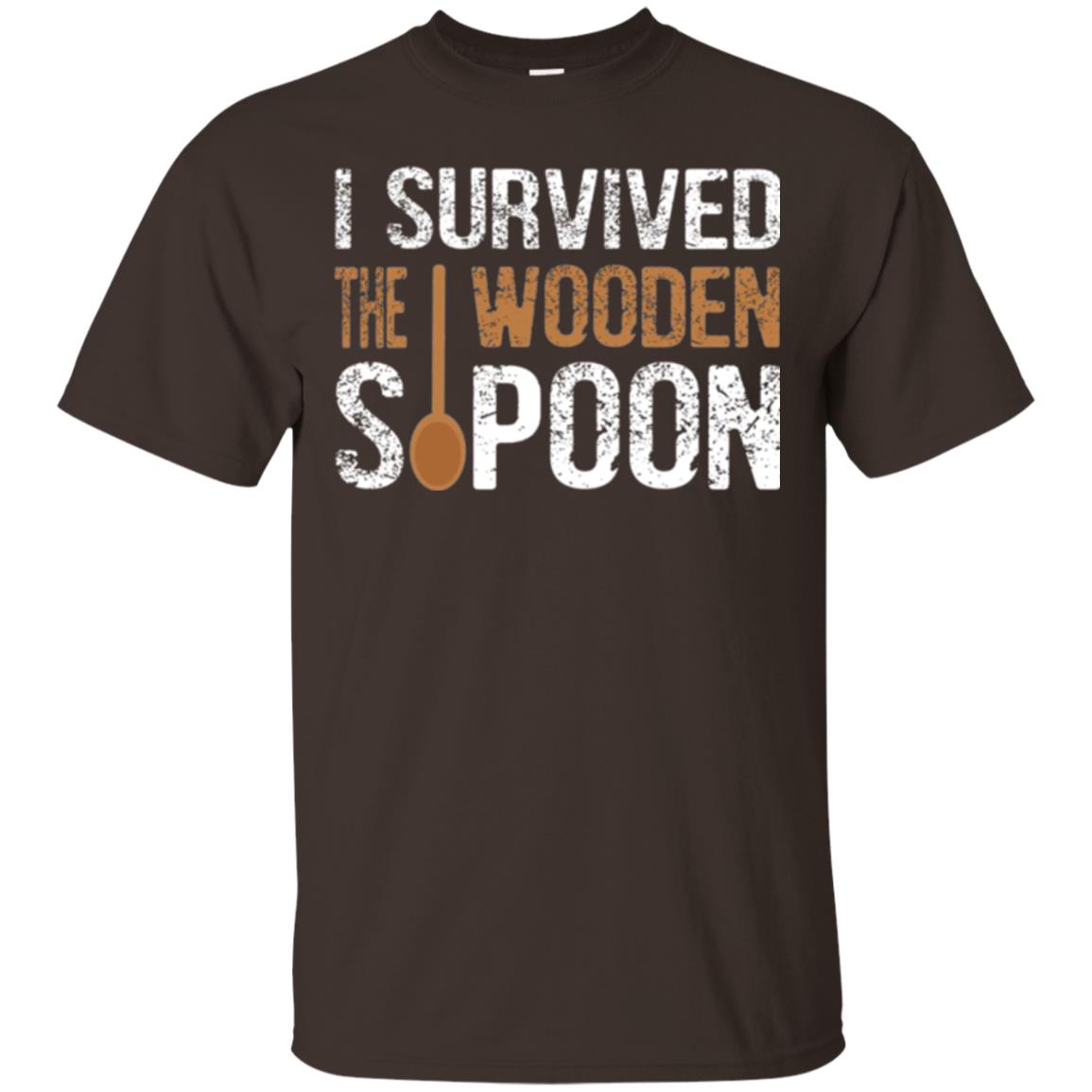 Spoon T-shirt I Survived The Wooden Spoon Dark Chocolate