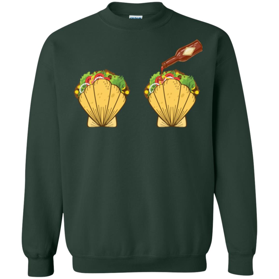 Mermaid Shell T-shirt Taco Bra And Spicy Chili Sauce Forest Green