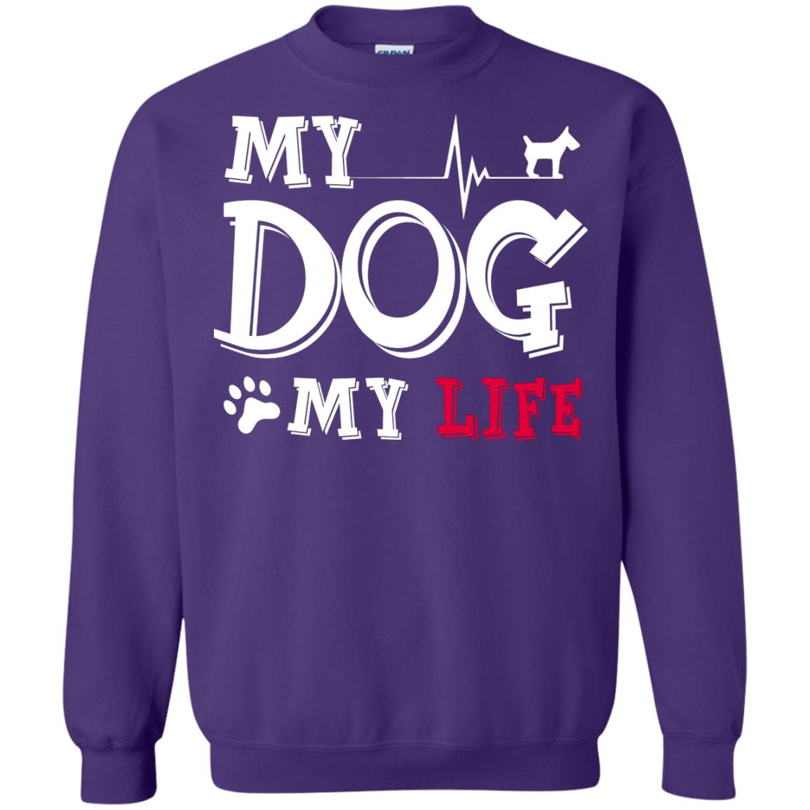 Dog Lovers T-shirt My Dog My Life Purple