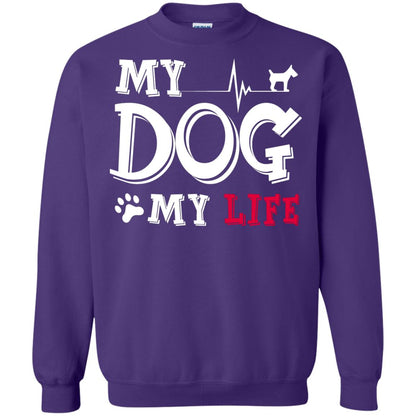 Dog Lovers T-shirt My Dog My Life Purple