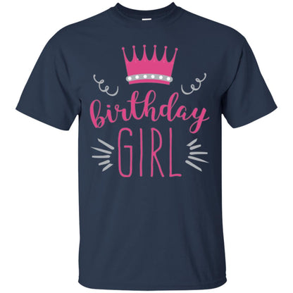 Tiara Crown T-shirt Girl_s Youth Birthday Princess T-shirt Navy