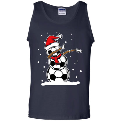 Christmas T-shirt Dabbing Snowman Soccer Navy