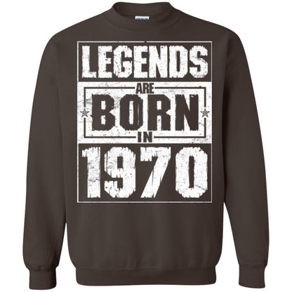 Brithday T-shirt Legends Are Born In 1970 Dark Chocolate
