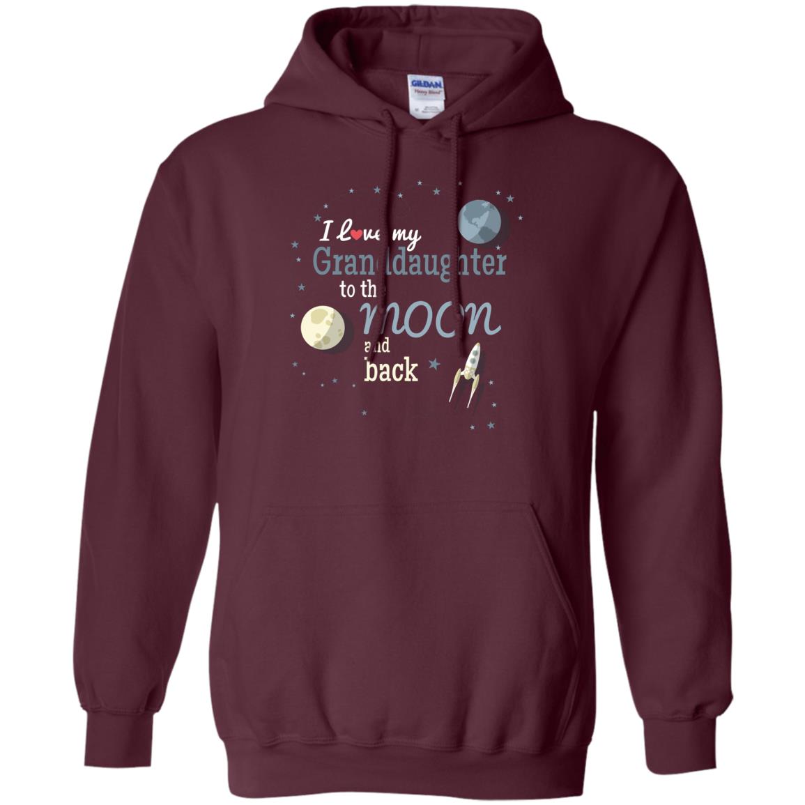 I Love My Granddaughter To The Moon And Back Grandparents Shirt Maroon