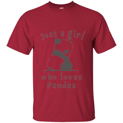 Panda Lover T-shirt Just A Girl Who Lover Pandas Cardinal