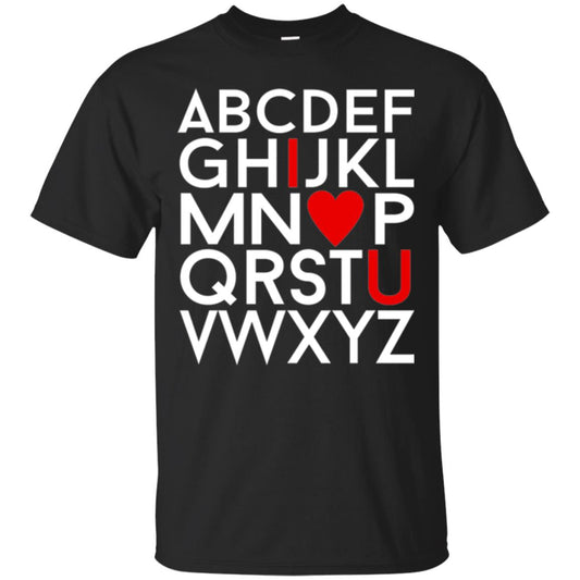 Happy Valentine_s Day Shirt, Alphabel I Love You Black