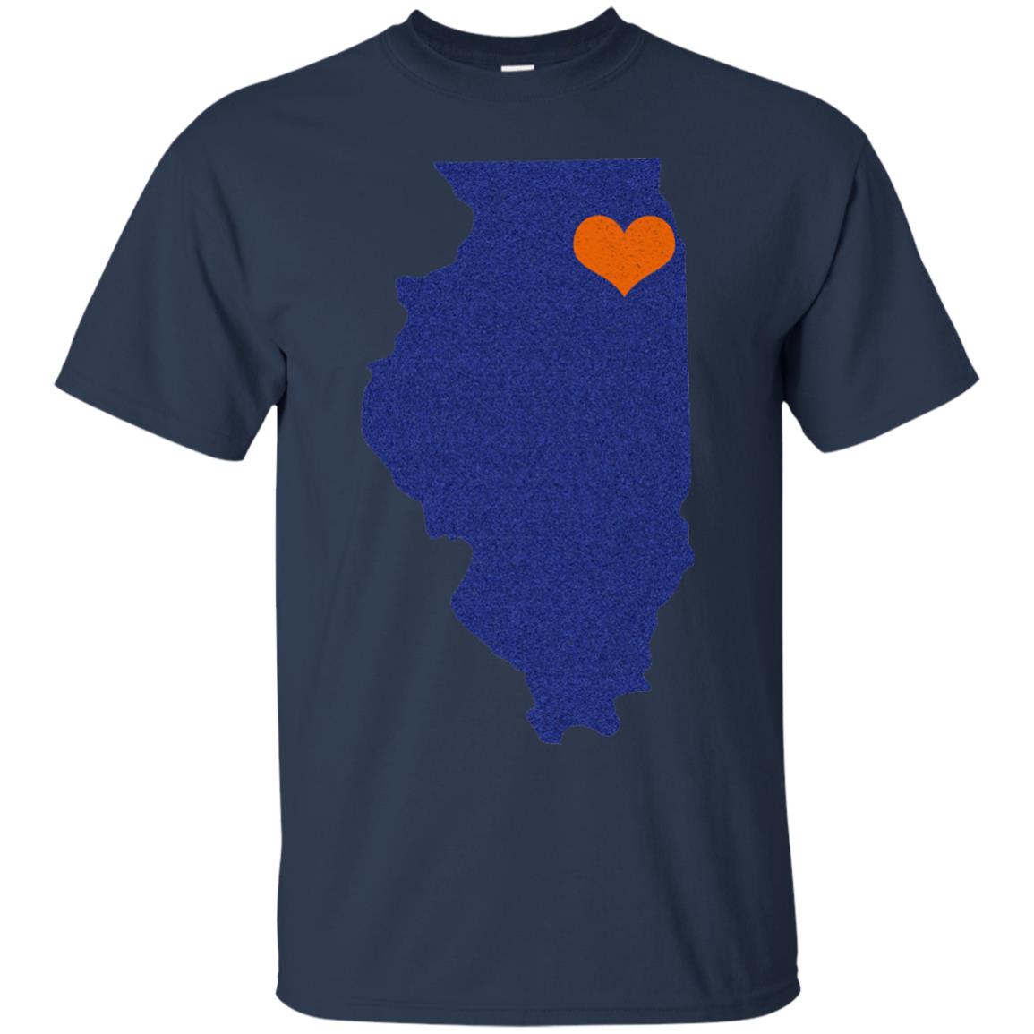 Football T-shirt Chicago Illinois Heart Navy