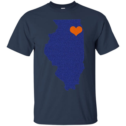 Football T-shirt Chicago Illinois Heart Navy