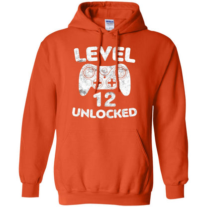 Level 12 Unlocked 12th Video Gamer Birthday Shirt Orange