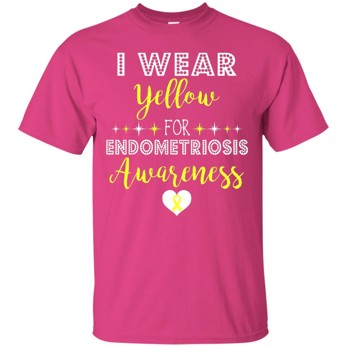 I Wear Yellow For Endometriosis Awareness Support Gift Shirt Heliconia