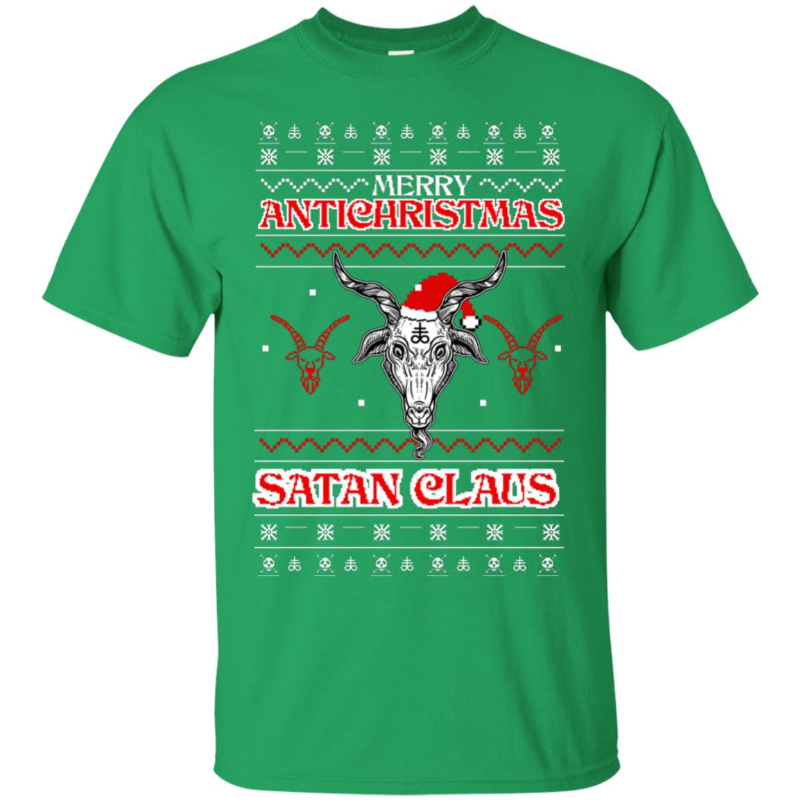 Merry Antichristmas Satan Claus Gift Shirt Irish Green