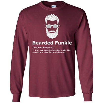 Funny Uncle T-shirt Bearded Funkle Maroon