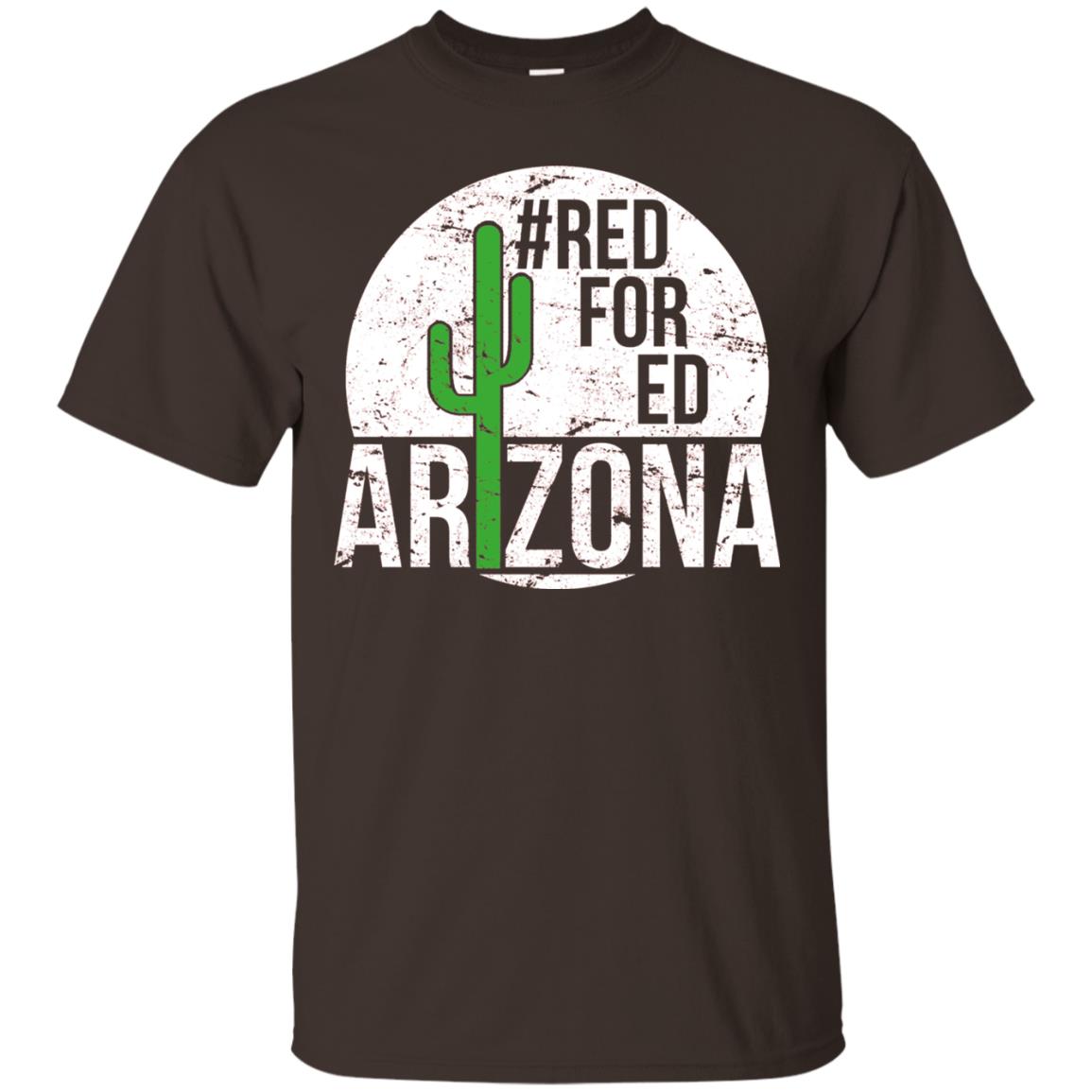 Vintage Red For Ed Arizona Teacher Protest T-shirt Dark Chocolate