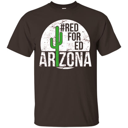 Vintage Red For Ed Arizona Teacher Protest T-shirt Dark Chocolate
