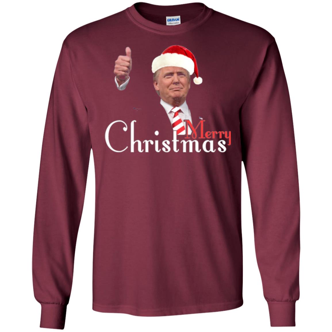 Trump Merry Christmas T-shirt Maroon