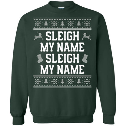 Christmas T-shirt Sleigh My Name Forest Green