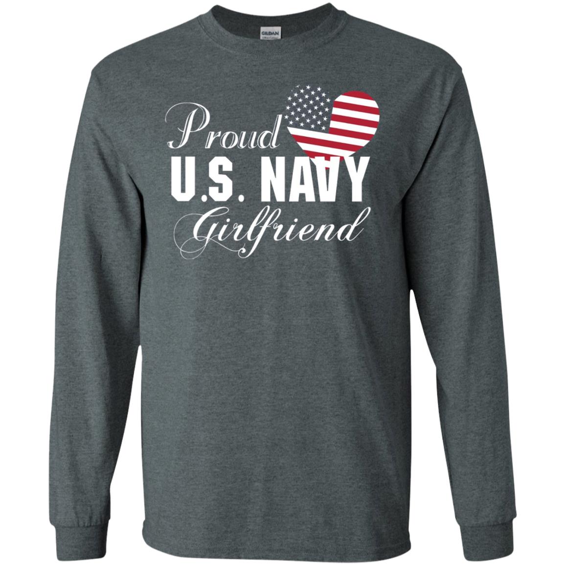 Pride U.s. Army Shirt Proud Navy Girlfriend Heart Dark Heather