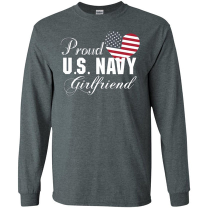 Pride U.s. Army Shirt Proud Navy Girlfriend Heart Dark Heather