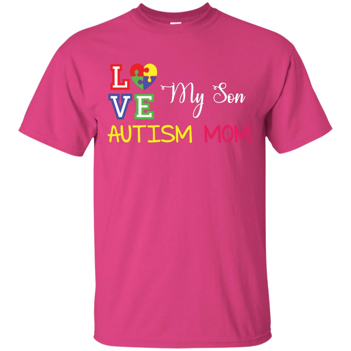 Love My Son Autism Mom Autism Awareness T-shirt Heliconia