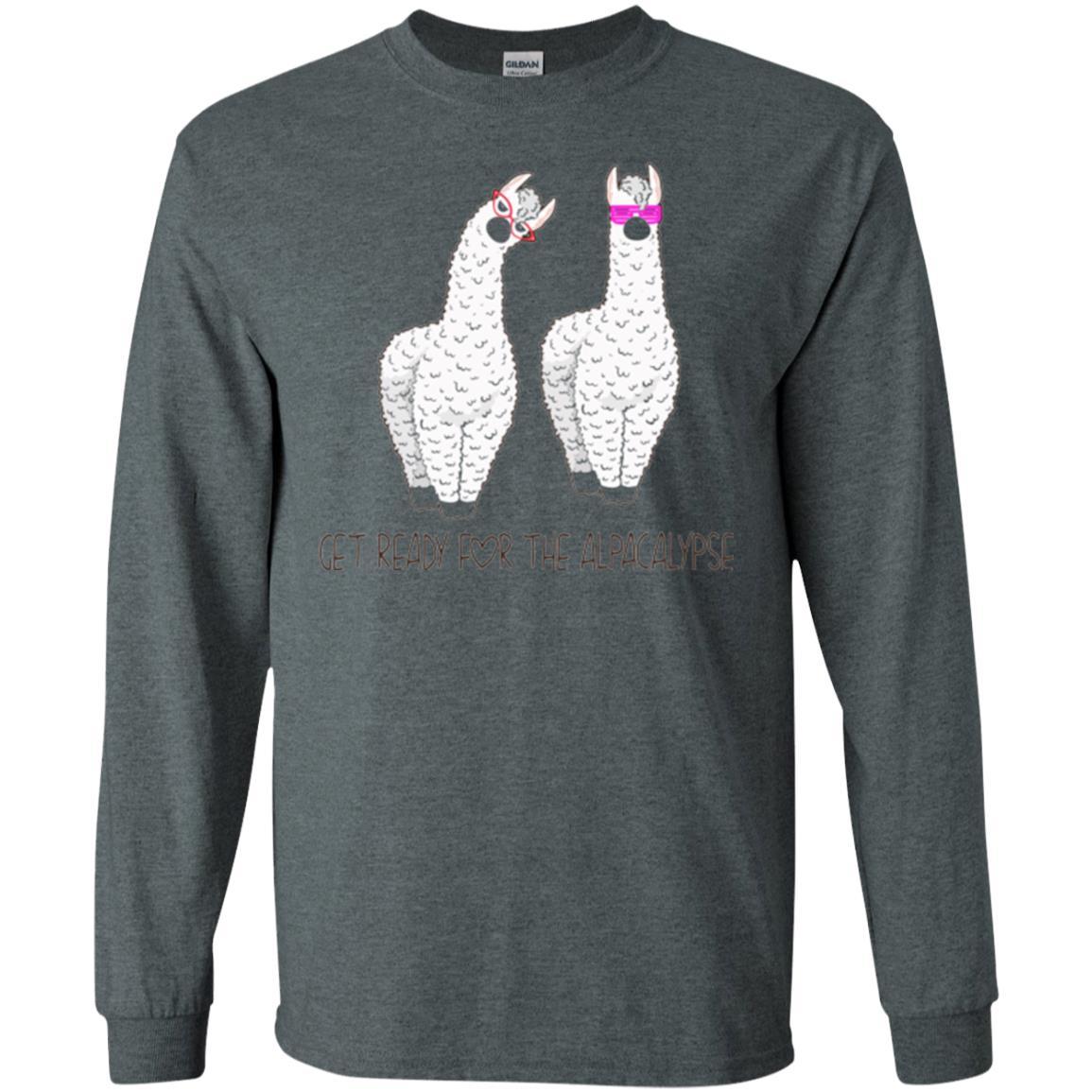 Funny Alpaca T-shirt Get Ready For The Alpacalypse Dark Heather