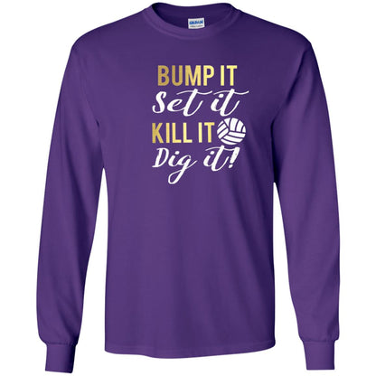 Bump It Set It Kill It Dig It Volleyball Lover T-shirt Purple