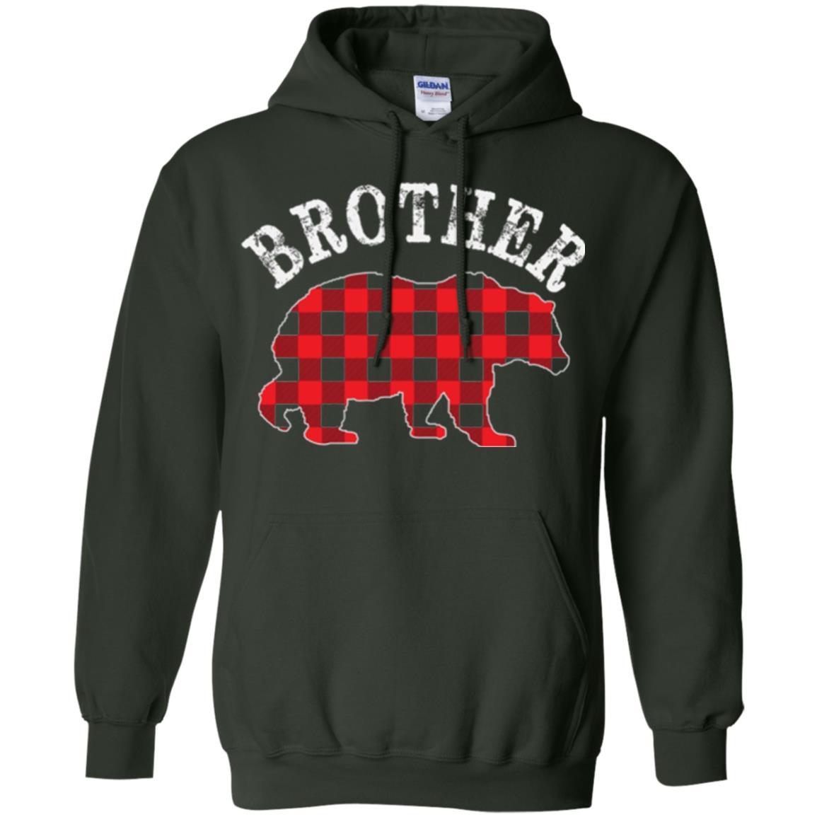 Christmas T-shirt Red Plaid Brother Bear Forest Green