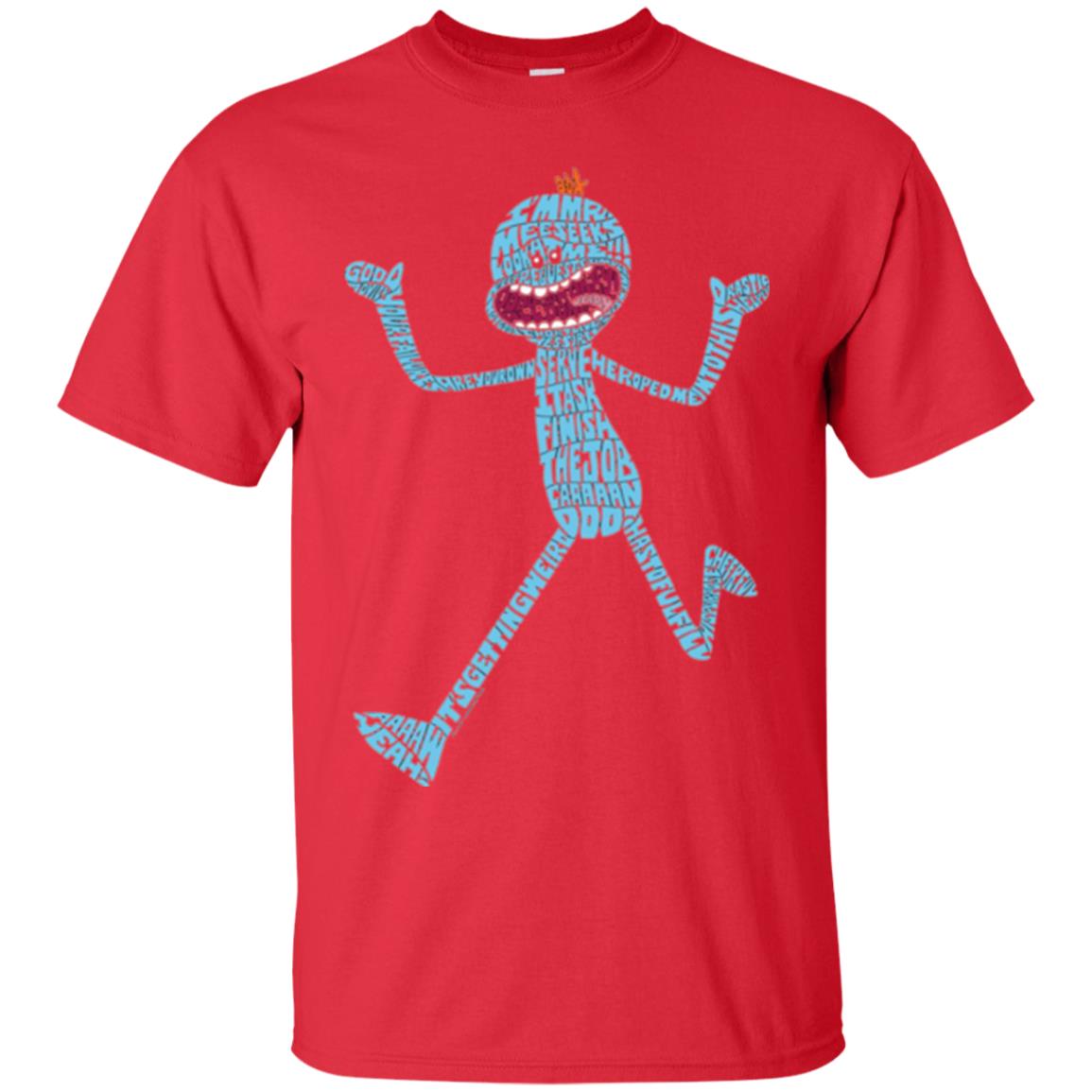 Cartoon T-shirt It_s Mr. Meeseeks Typography Red