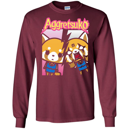 Aggretsuko Split Personality T-shirt Maroon