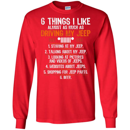 Funny Off Road Driving T-shirt 6 Things I Like Almost As Much As Red