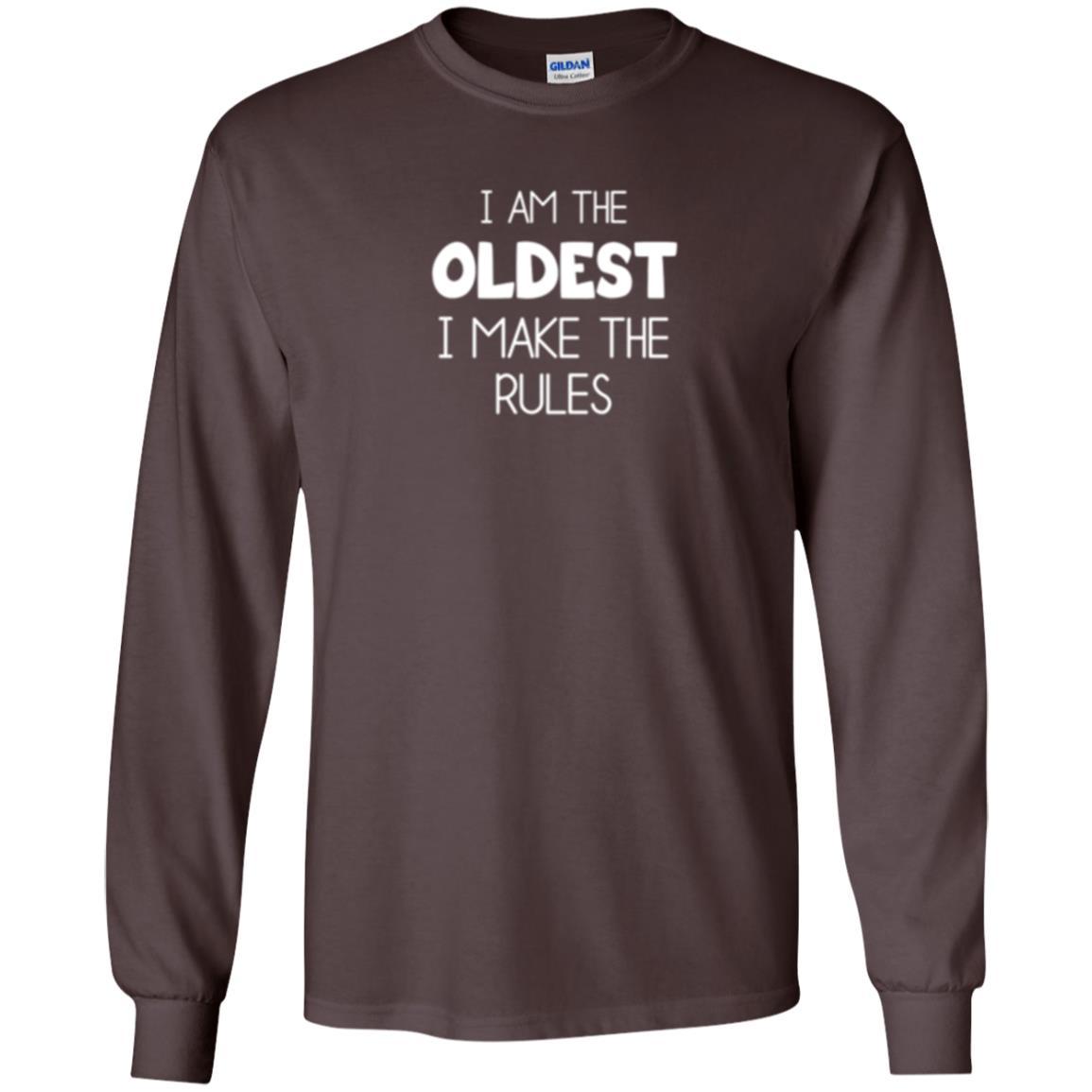 Family T-shirt I'm The Oldest I Make The Rules Dark Chocolate