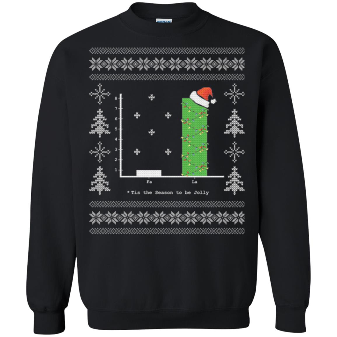 Christmas T-shirt Carol Bar Graph Black