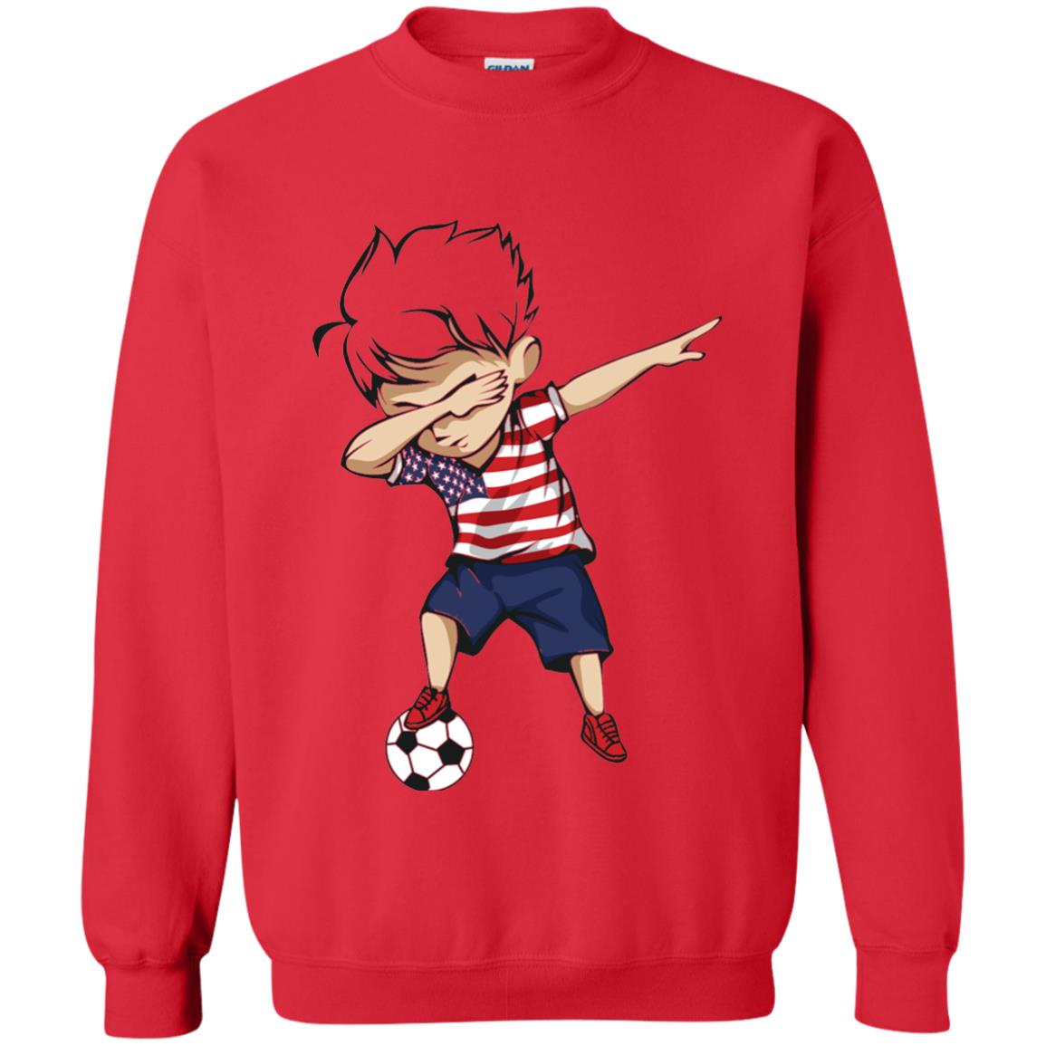 Dabbing Soccer Boy United States Jersey Shirt Usa Football Red