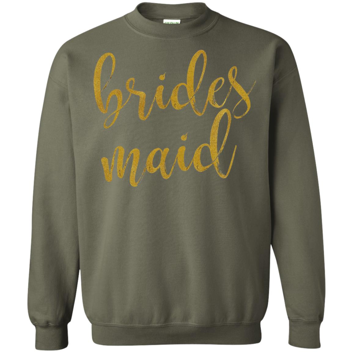 Bridesmaid Gold Glitter Bridal Shower T-shirt Military Green
