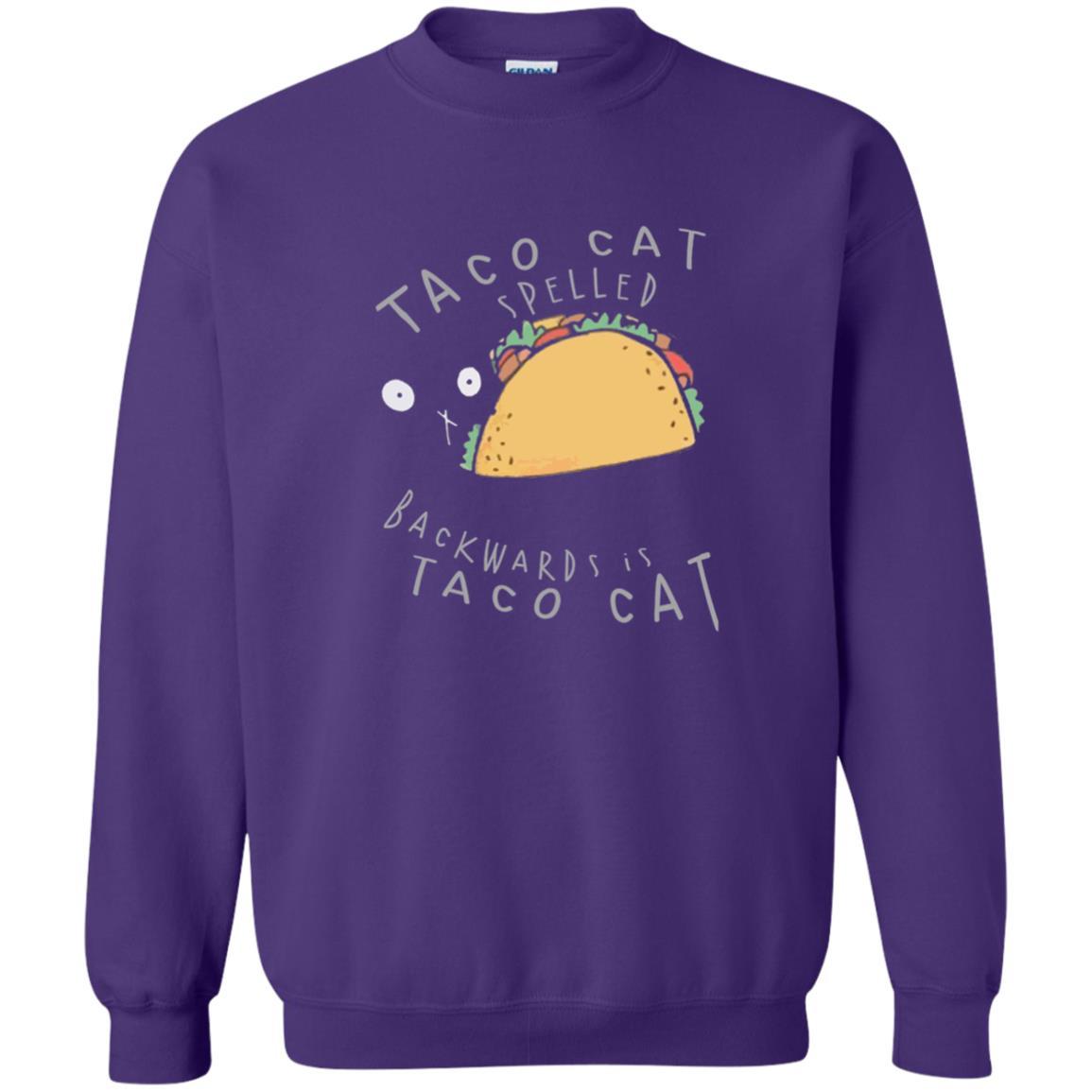 Cat Lovers T-shirt Taco Cat Spelled Backward Is Taco Cat Purple
