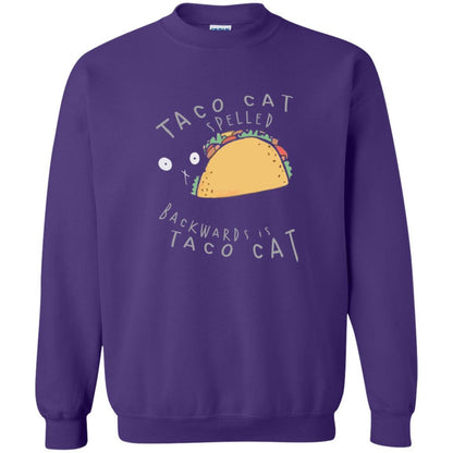 Cat Lovers T-shirt Taco Cat Spelled Backward Is Taco Cat Purple