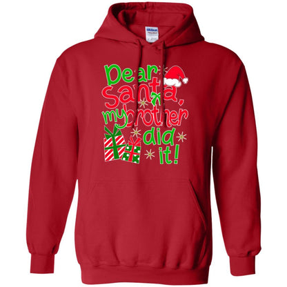 Family Christmas T-shirt Dear Santa My Brother Did It Red