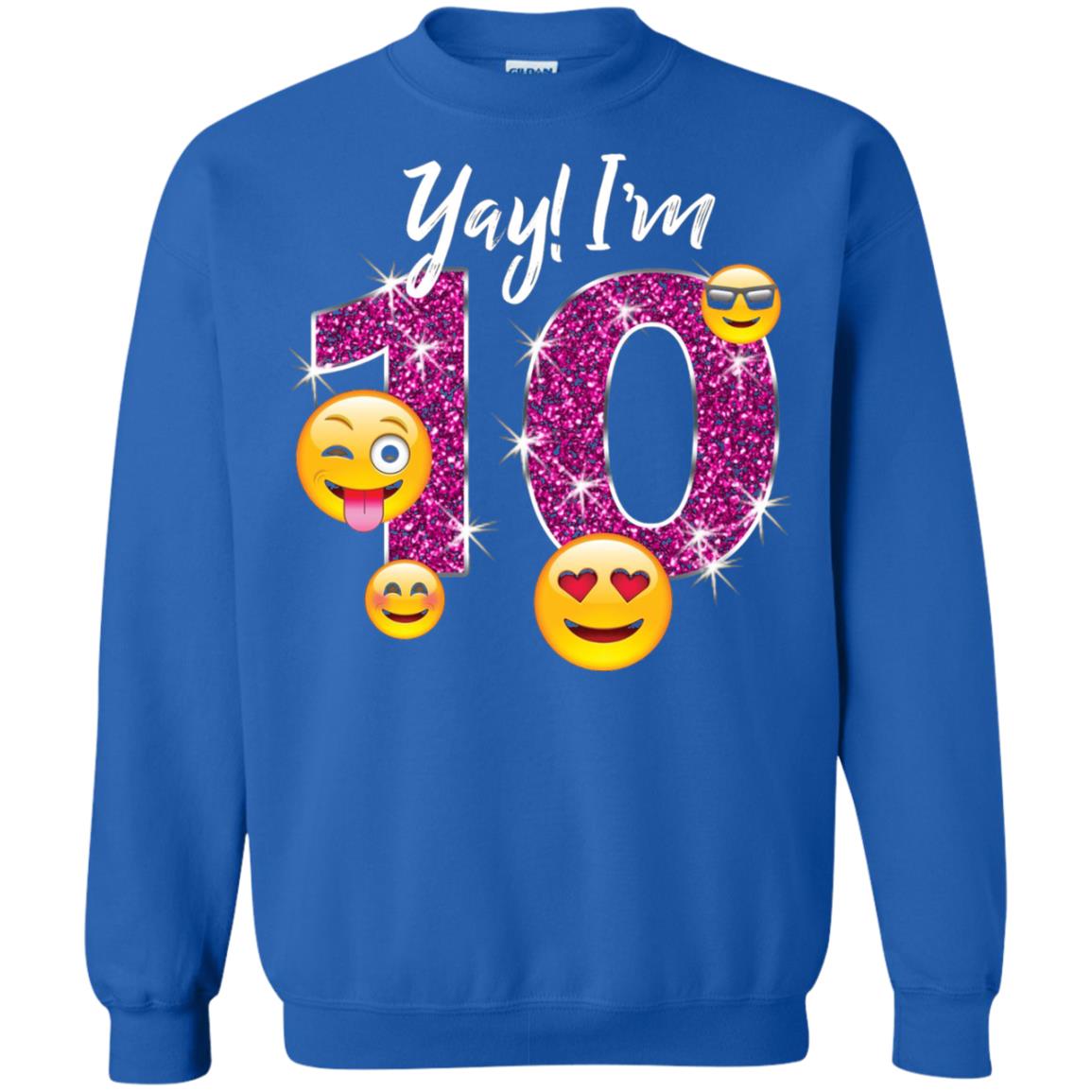 Funny Emoji Birthday 10th Birthday T-shirt Royal