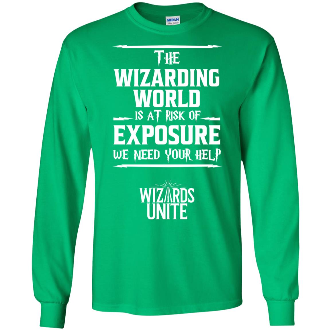 The Wizarding World Is At Risk Of Exposure Harry Potter T-shirt Irish Green