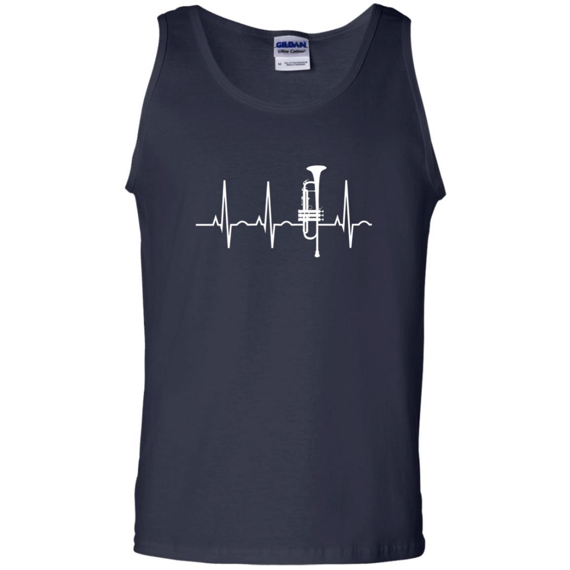 Trumpet Lovers T-Shirt Trumpet Heartbeat Navy