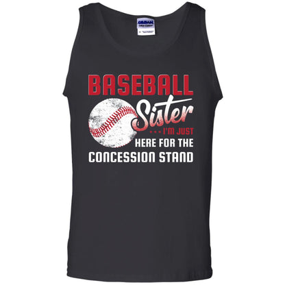 Baseball Sister Shirt Im Just Here For Concession Stand Black